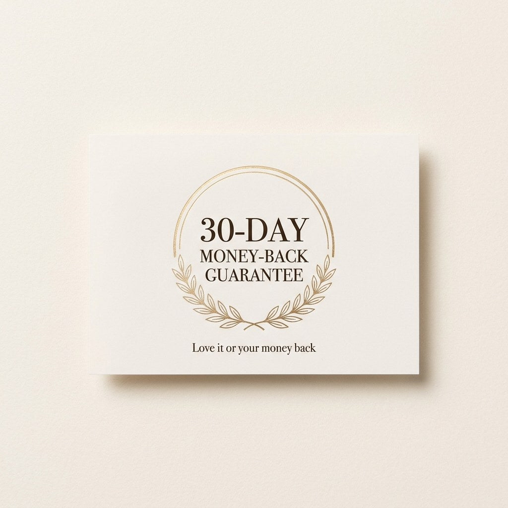 30-day money-back guarantee: love it or your money back.